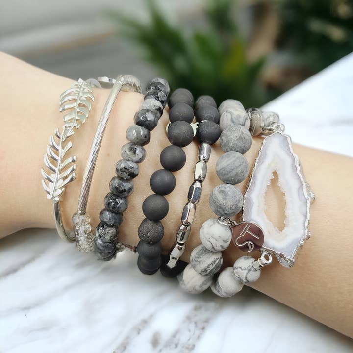Silver Dusk Bracelet Stack for wholesale by Skyscrapers and Trees
