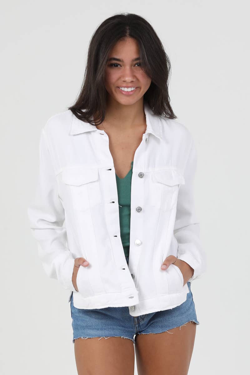 ANGIE - Wholesale Denim Jacket - Women's - SJ919-ASIS WASHED DENIM TENCEL BUTTON FRONT JACKET35