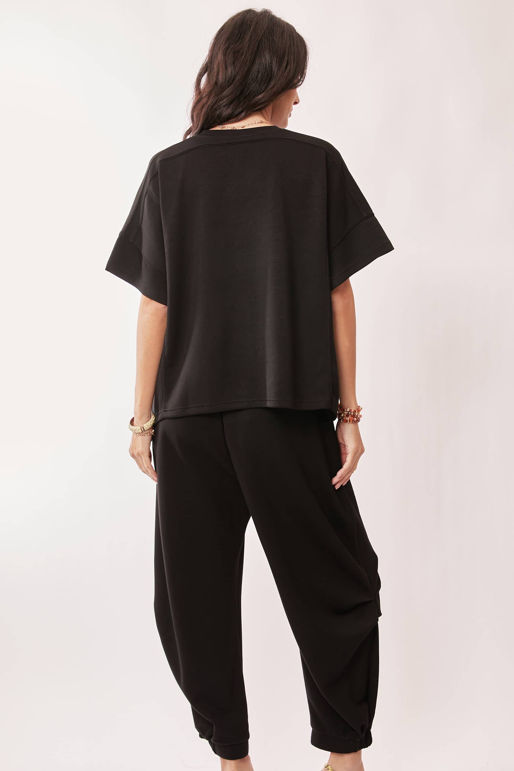 Davi & Dani - Wholesale Top & Pant Set (NOT Loungewear) - Women's - SOLID FLOWY TOP WITH ELASTIC WAIST BAND PANTS SET7
