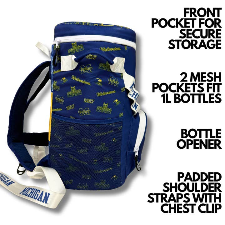 Varsity Cooler - Wholesale Cooler/Cooler Bag - University of Michigan Backpack Cooler7
