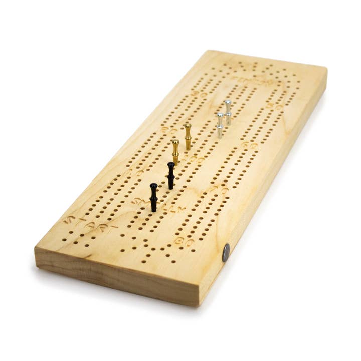 Classic Wooden Cribbage Board for wholesale by Toy Maker of Lunenburg