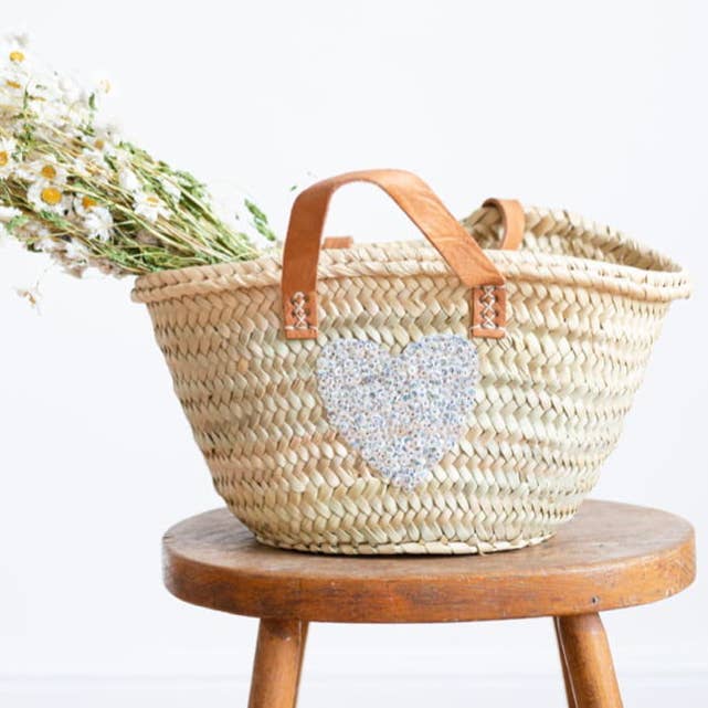 Small Basket With Leather Handles for wholesale by Pathiya