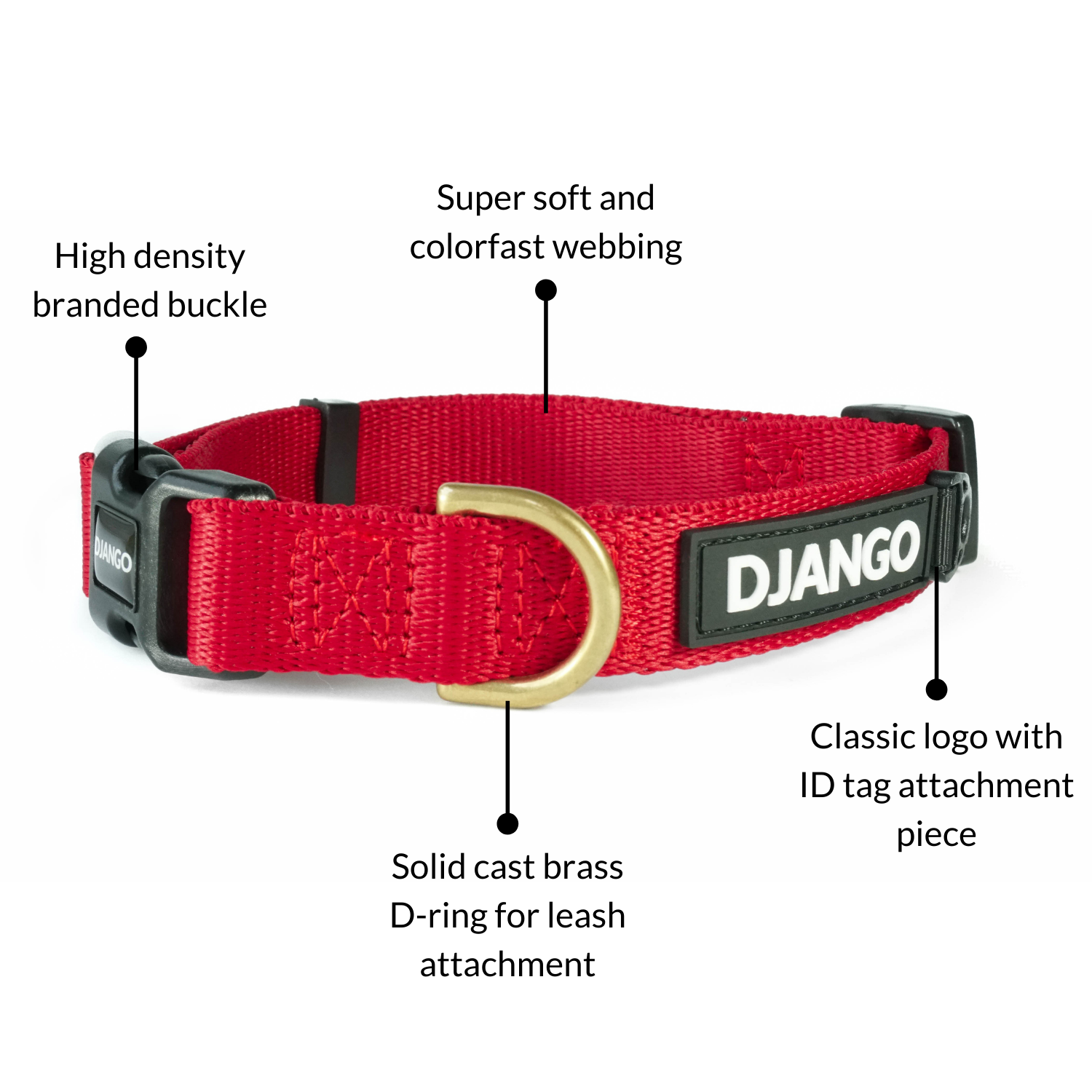 DJANGO - Wholesale Pet Collar - Dog - Adventure Dog Collar - Crimson Red1