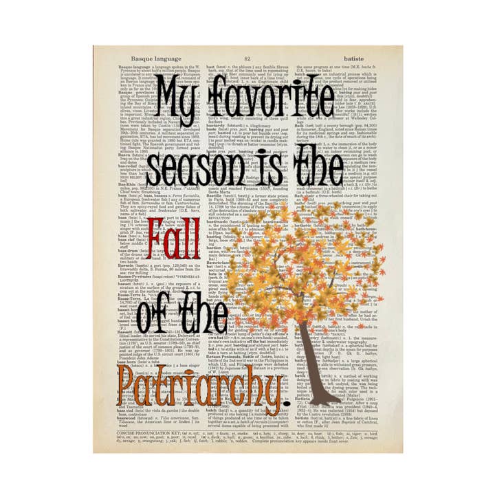 My favorite season | Dictionary Print | Vintage Book Art for wholesale by Bookish Birds