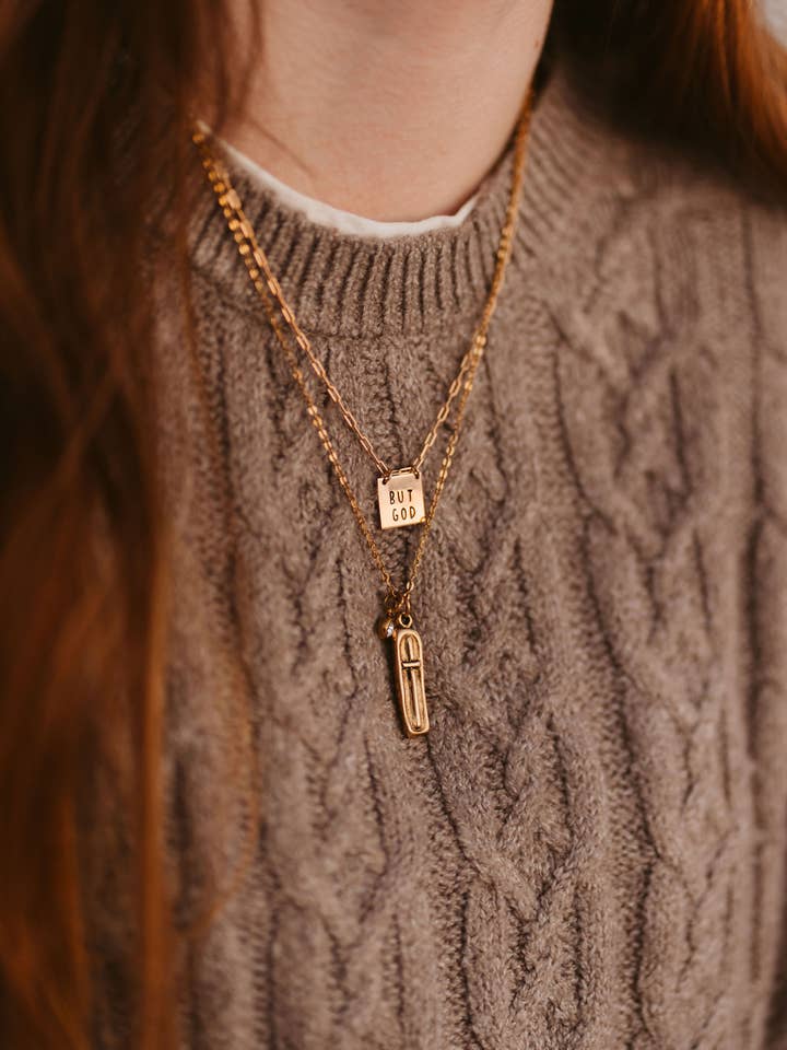 "But God" - Hand-Stamped Necklace for wholesale by Kazuly Creations