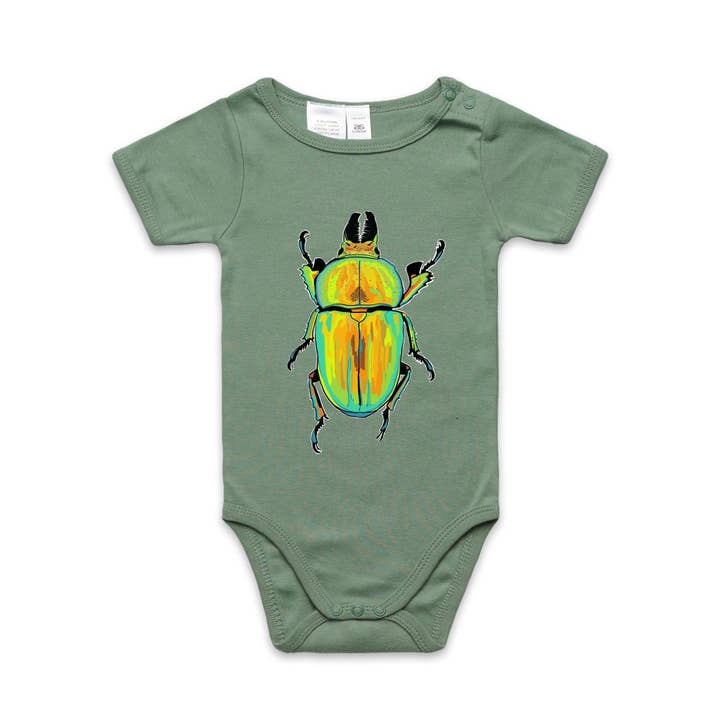 High Tees - Wholesale Bodysuit (Non-Footed) - Baby - Golden Stag Beetle All in One Romper5