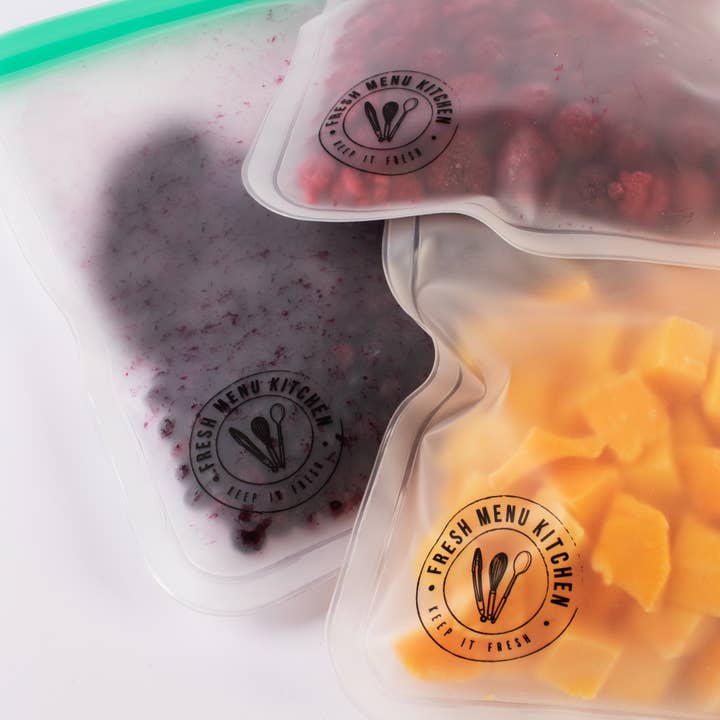 Fresh Menu Kitchen - Wholesale Food storage wrap/bag - Reusable Gallon Sized Freezer Bags - 3 Pack2