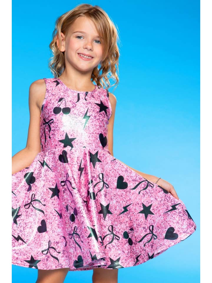 PixieLane - Wholesale Dress - Kids - Glitter Tank Super Twirl Dress5