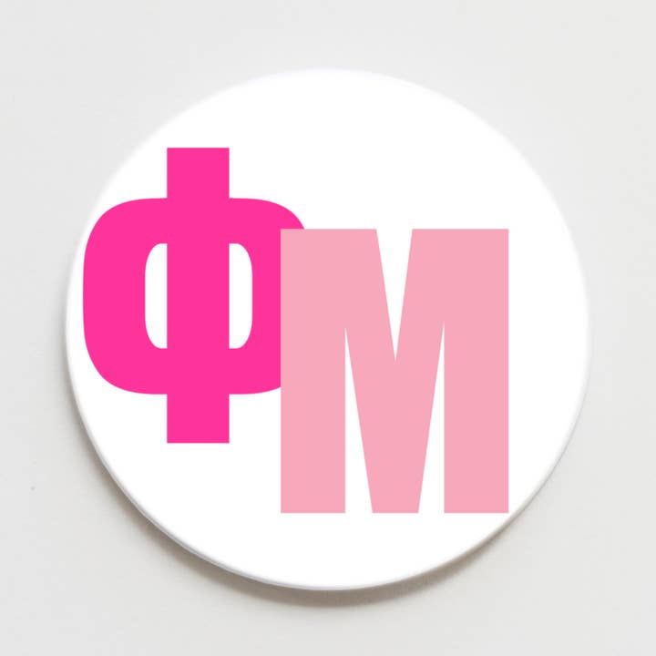 Good Vibez Collegiate - Wholesale Lapel Pin/Button - Phi Mu Block Letter Button- 2.25 inch0