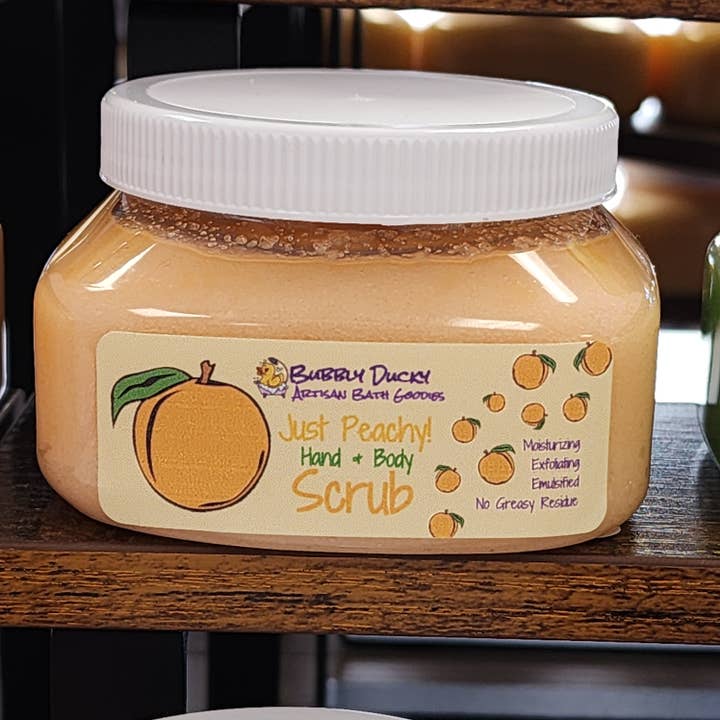 "Just Peachy!" Exfoliating Hand & Body Scrub for wholesale by Bubbly Ducky