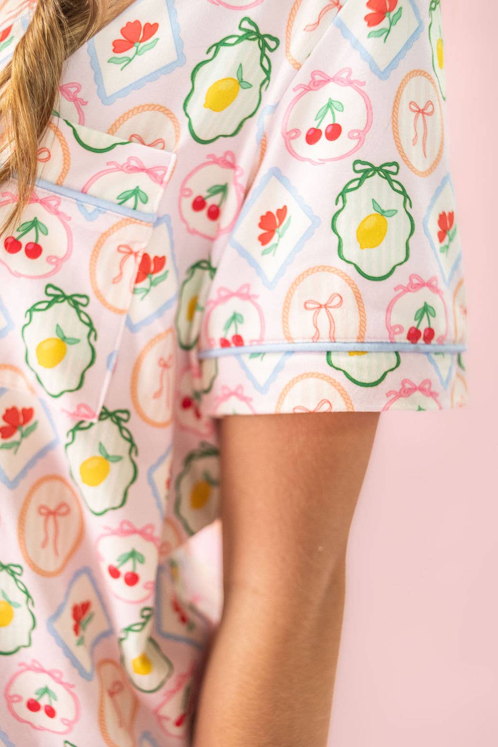 Rock Paper Scissors - Wholesale Sleepwear Set - Women's - Fruit Cocktail Ruffle Hem Shorts Pajama Set2