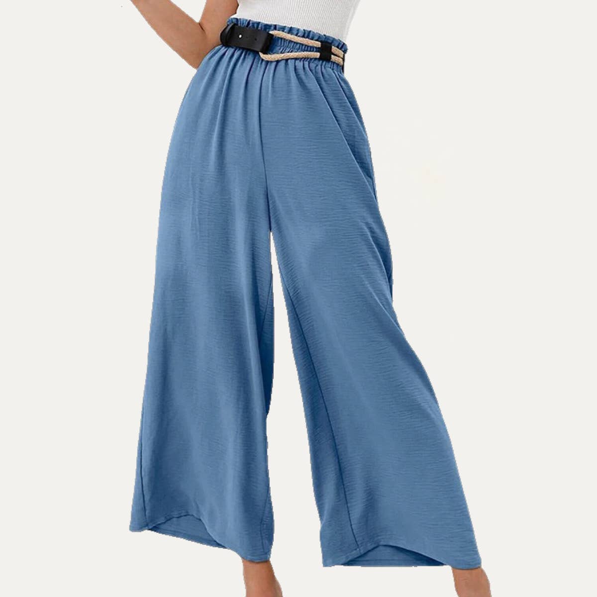 The Moment Collection - Vente Pantalon – femme - Pantalon large à taille haute pour journées décontractées et décontractées2