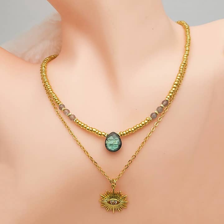 Colar Braswi labradorite por atacado de Moira Bijoux Creation