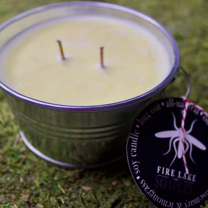 Happy Camper Camp Candle (Bug Out) for wholesale by Fire Lake Soapery