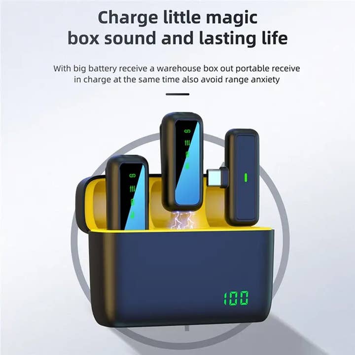 GulleeGadgets - Wholesale Lapel Pin/Button - SX6 Digital Wireless Lapel Mic Set For Type-C & IPhones7