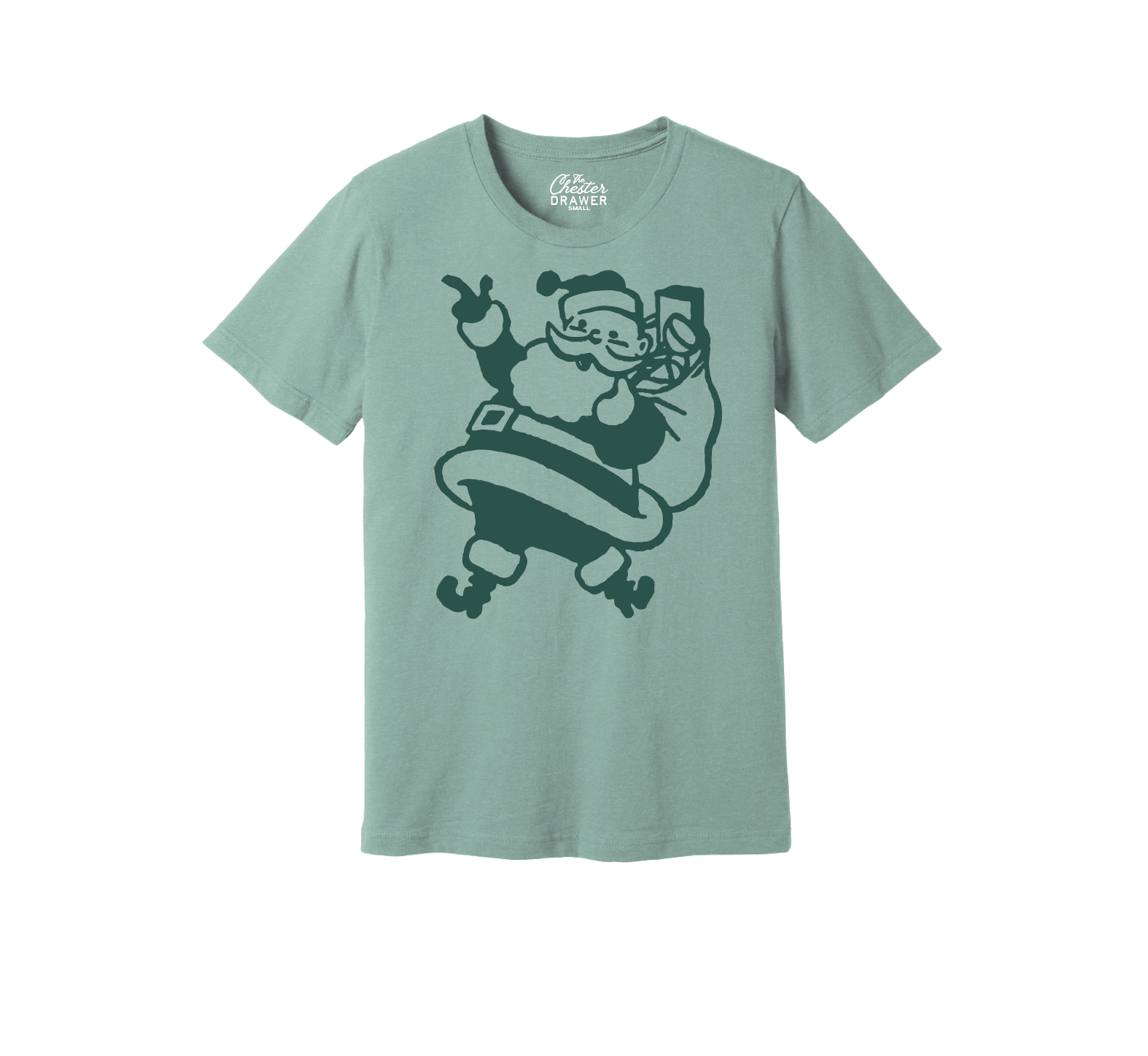 The Chester Drawer – Großhandel T-Shirt mit Siebdruck – Unisex – Retro-Weihnachtsmann-T-Shirt3