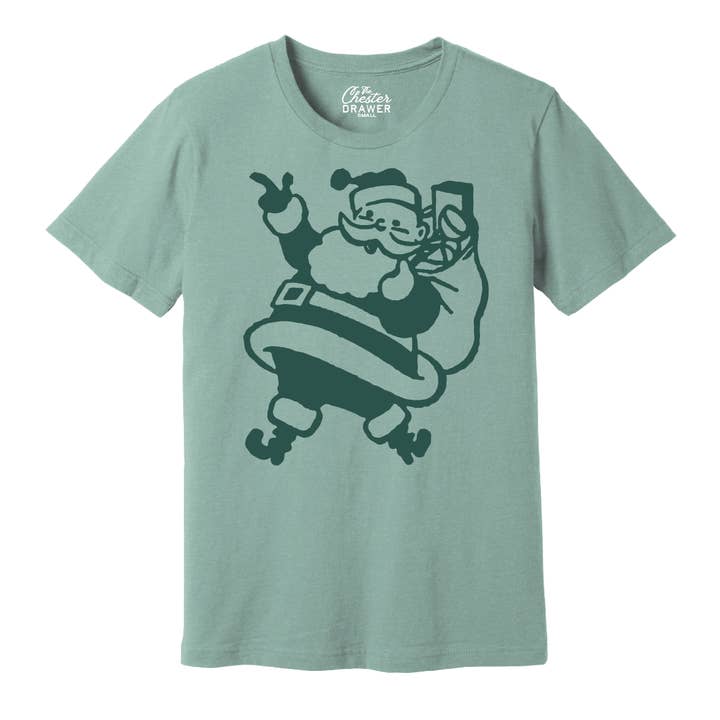 The Chester Drawer - Wholesale Screen Printed T-Shirt - Unisex - Retro Santa T-Shirt3