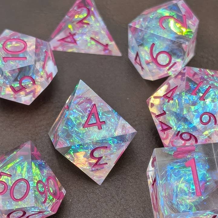 Errötender Prisma - 7-teiliges Luxus-D&D-Würfelset für den Großhandel von EBONWOOD