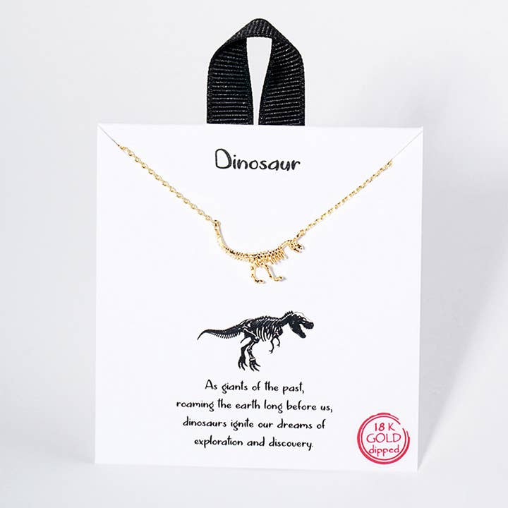 DINOSUAR FOSSIL SKELETON PENDANT NECKLACE for wholesale by SOPHIA WHOLESALE
