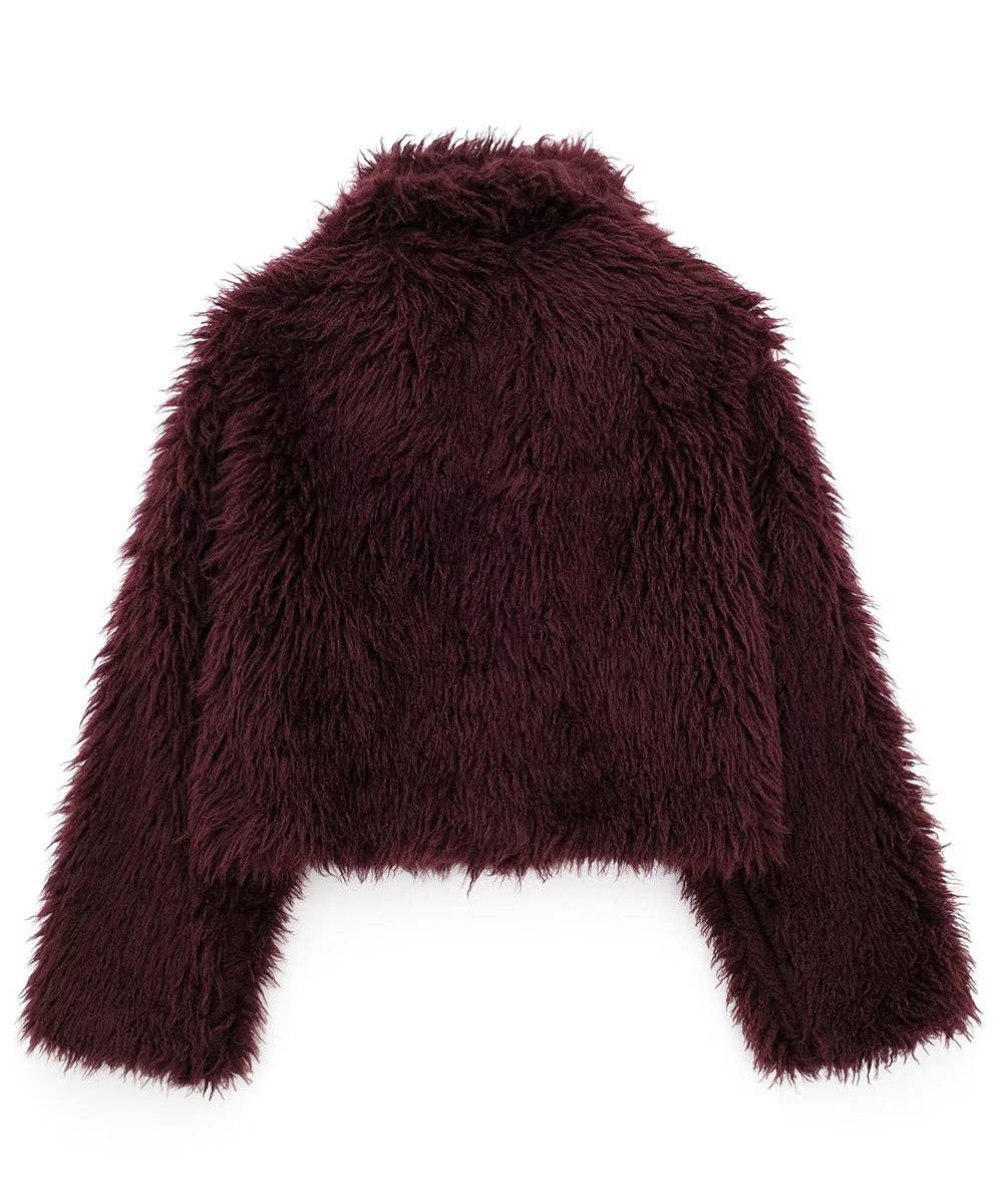 Aria Romance - Wholesale Fur/Faux Fur Coat - Women's - Faux Fur Collar Short Coat7