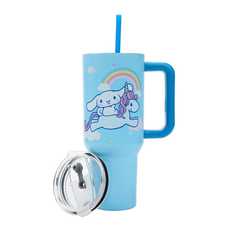 Bioworld Merchandising - Wholesale Insulated Mug/Tumbler - Cinnamoroll With Unicorn And Balloon 40 Oz Stainless Steel Tumbler0