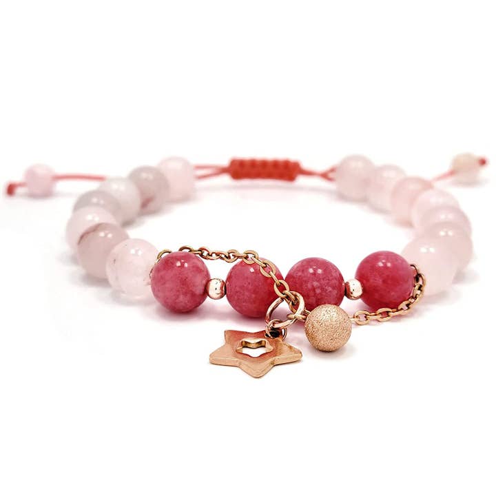Mana Gallery - Wholesale Beaded Bracelet - fertility crystal bracelet, Rose Quartz and Rhodochrosite Br