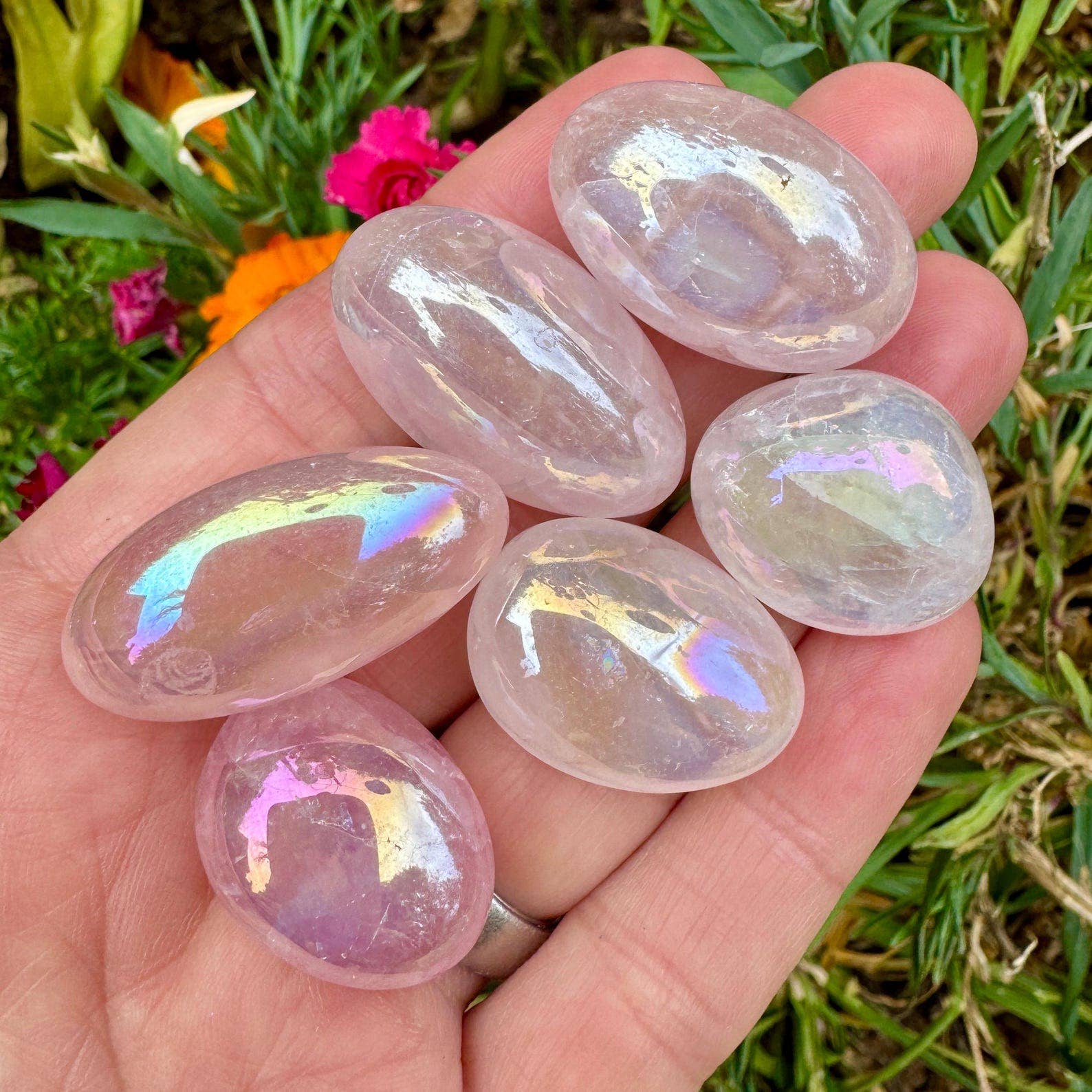 Elf Kendal Hippies – wholesale Spiritual stone/crystal – Tumble Rose Aura 15-25mm Rose Aura Quartz pink 0.6-1inch gem0