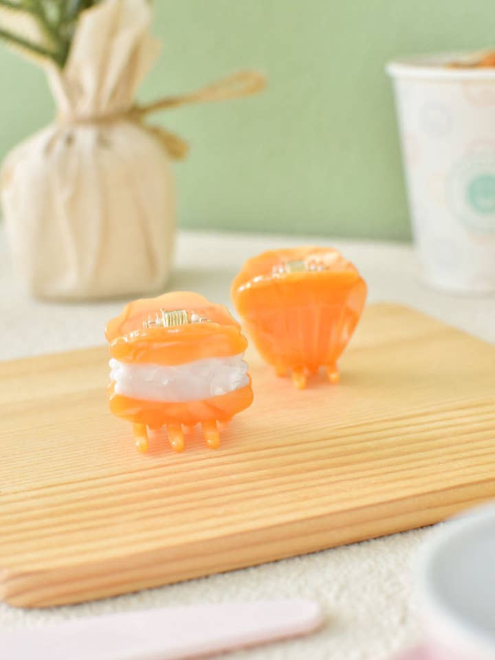 Mini Sushi Hair Claw Clip Duo - Salmon & Tamago for wholesale by Sidersonline