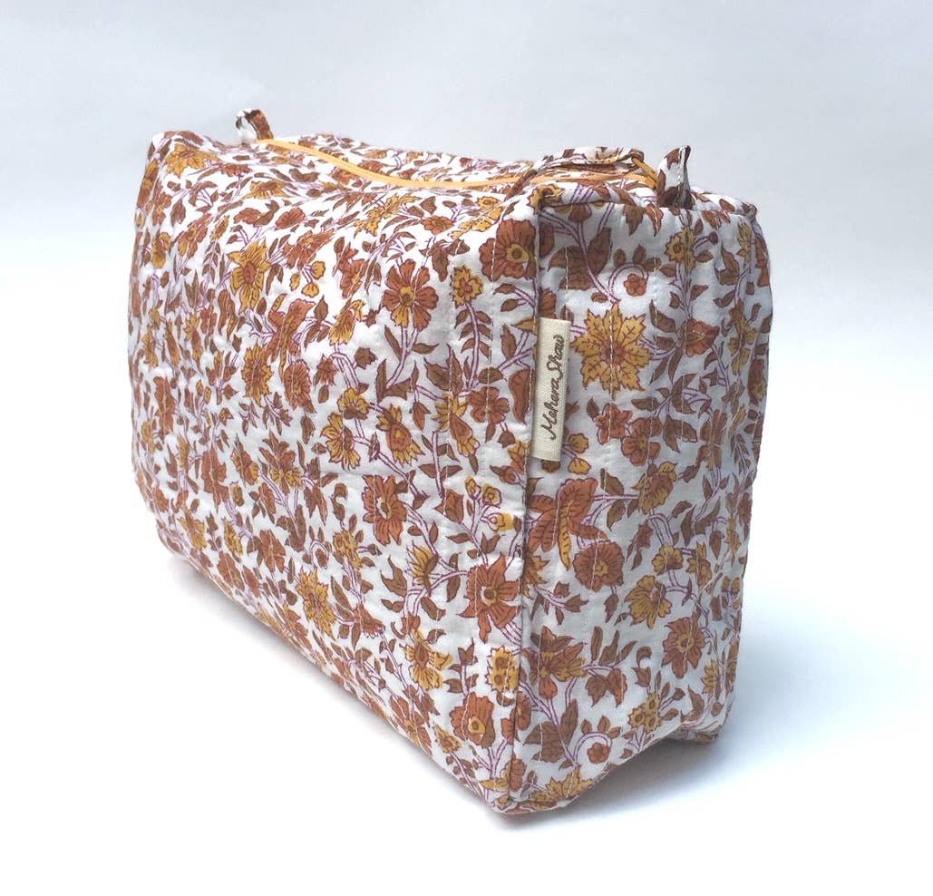 Mehera Shaw - Wholesale Makeup/Cosmetic Bag - Cosmetics Bag - Quilted Hand Block Print Cotton3
