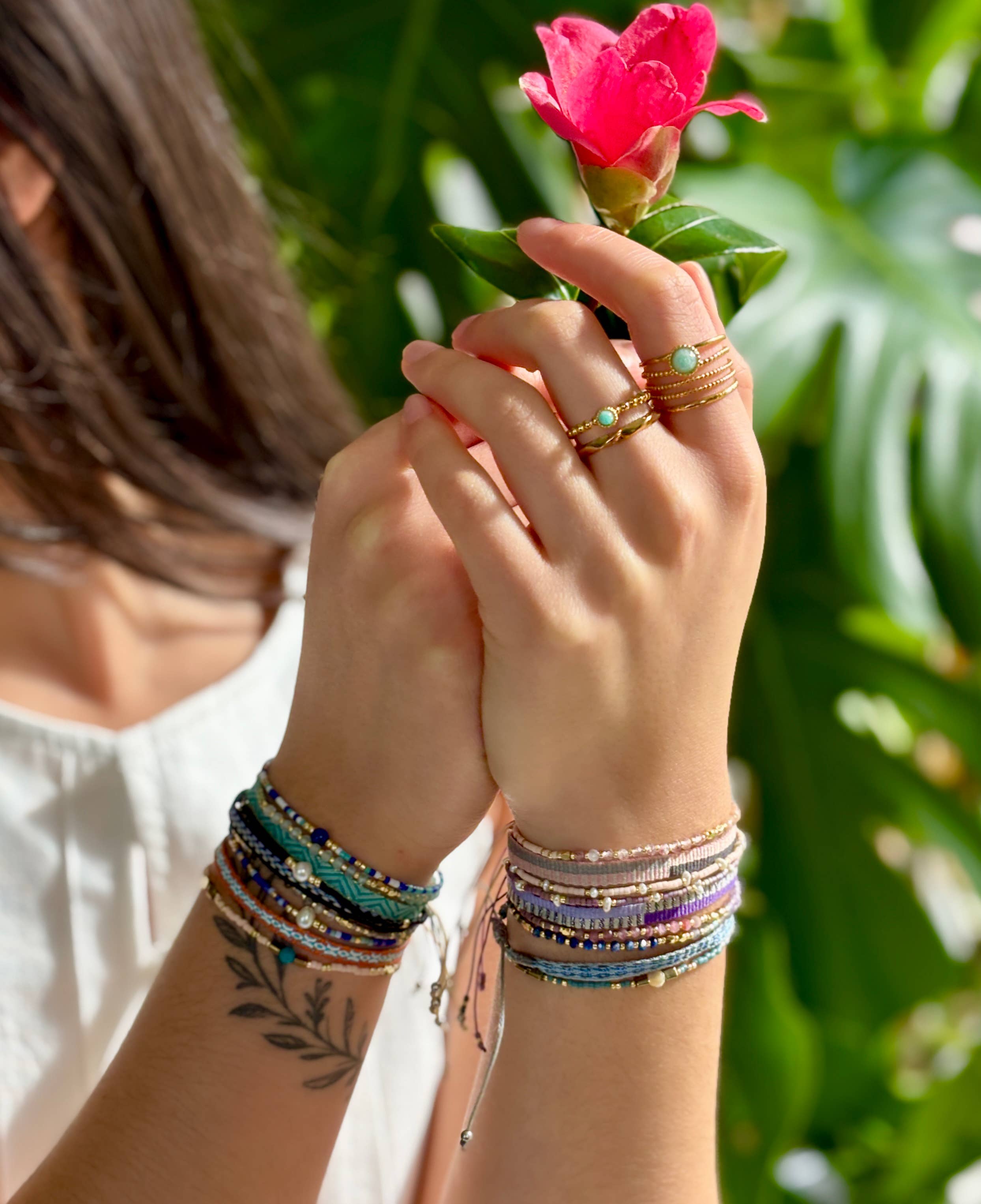 Ocean Ripples – Engroshandel Smykkesæt – Japansk Miyuki armbånd sæt med 3 turkis3