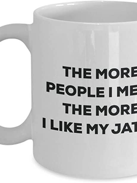Plus je rencontre de personnes, plus j'aime ma tasse à café Jatzu pour la vente par CustomHappy
