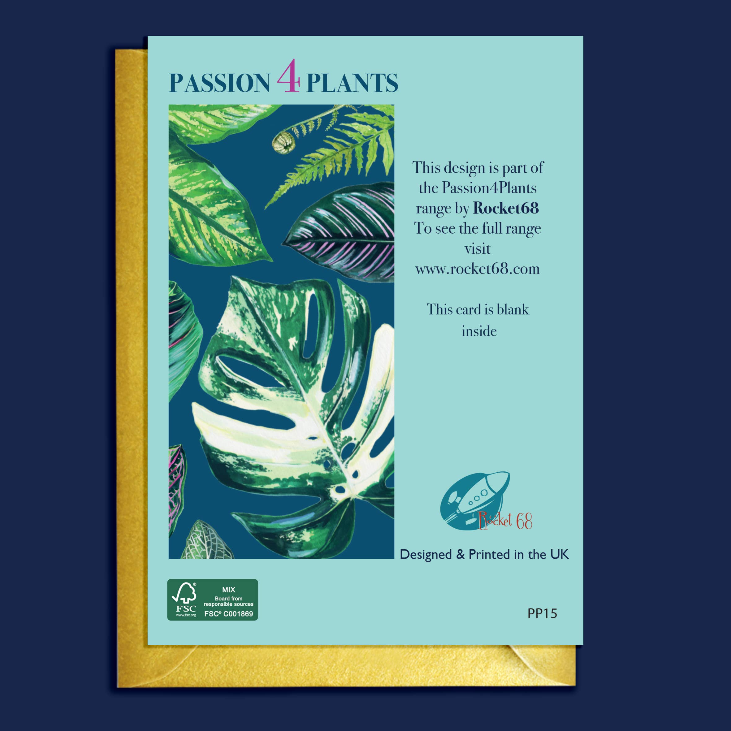 Rocket 68 - Vente Carte de vœux classique - Carte Pretty Mixed Houseplants2