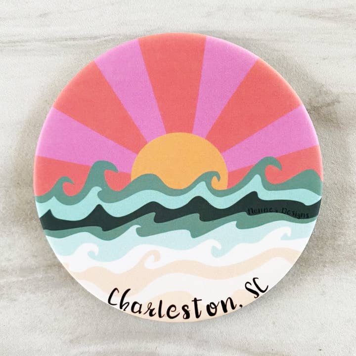 Rosa Sunrise Charleston, SC Coaster por atacado de Nanner Designs