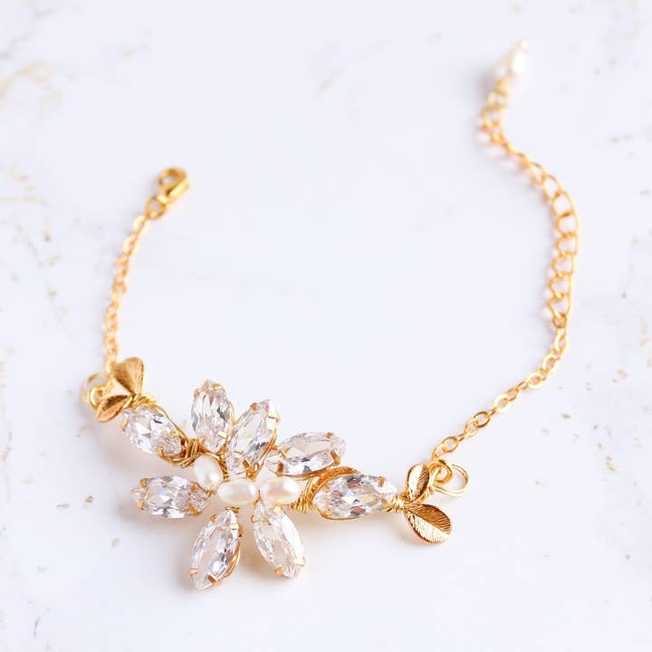 Julia Key's Designs - Wholesale Charm/Dangle Bracelet - Crystal bracelet Wedding bracelet Dainty bridal bracelet4