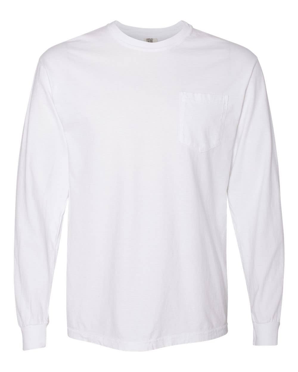 MYES BULK APPAREL - Wholesale T-Shirt - Unisex - Comfort Colors 100% Cotton Long Sleeve Pocket Unisex Shirt0