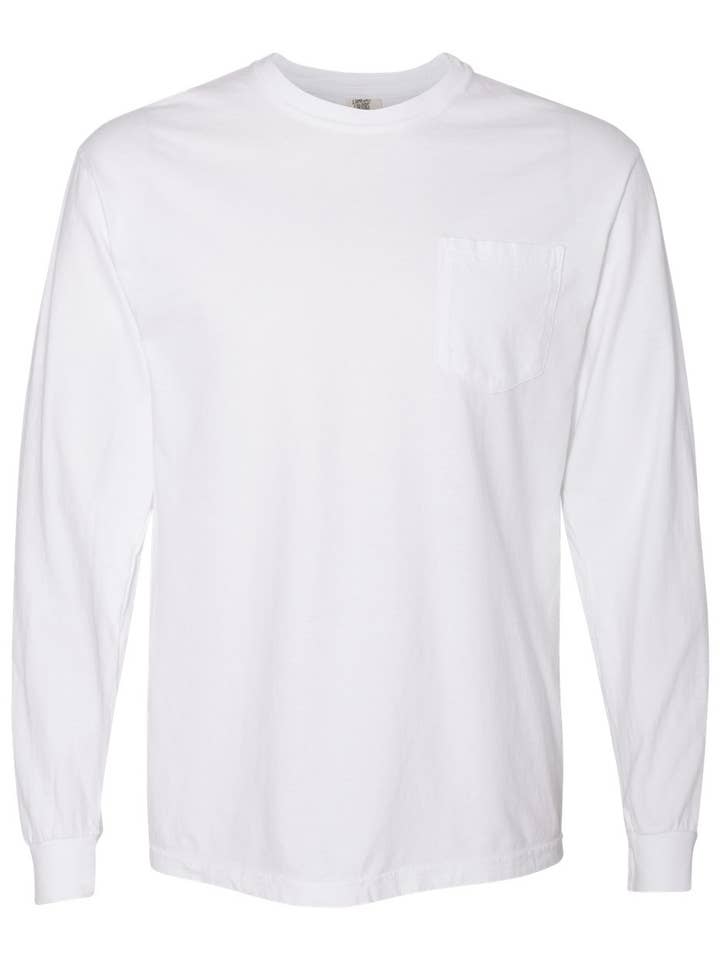 MYES BULK APPAREL - Wholesale T-Shirt - Unisex - Comfort Colors 100% Cotton Long Sleeve Pocket Unisex Shirt