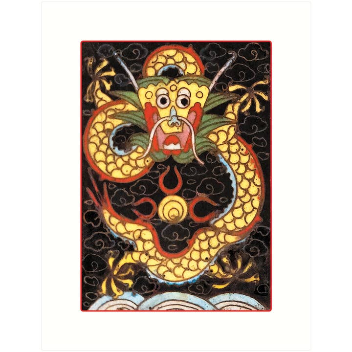 Dragon cloisonné | Carte de vœux vierge pour la vente par Lucca Paperworks