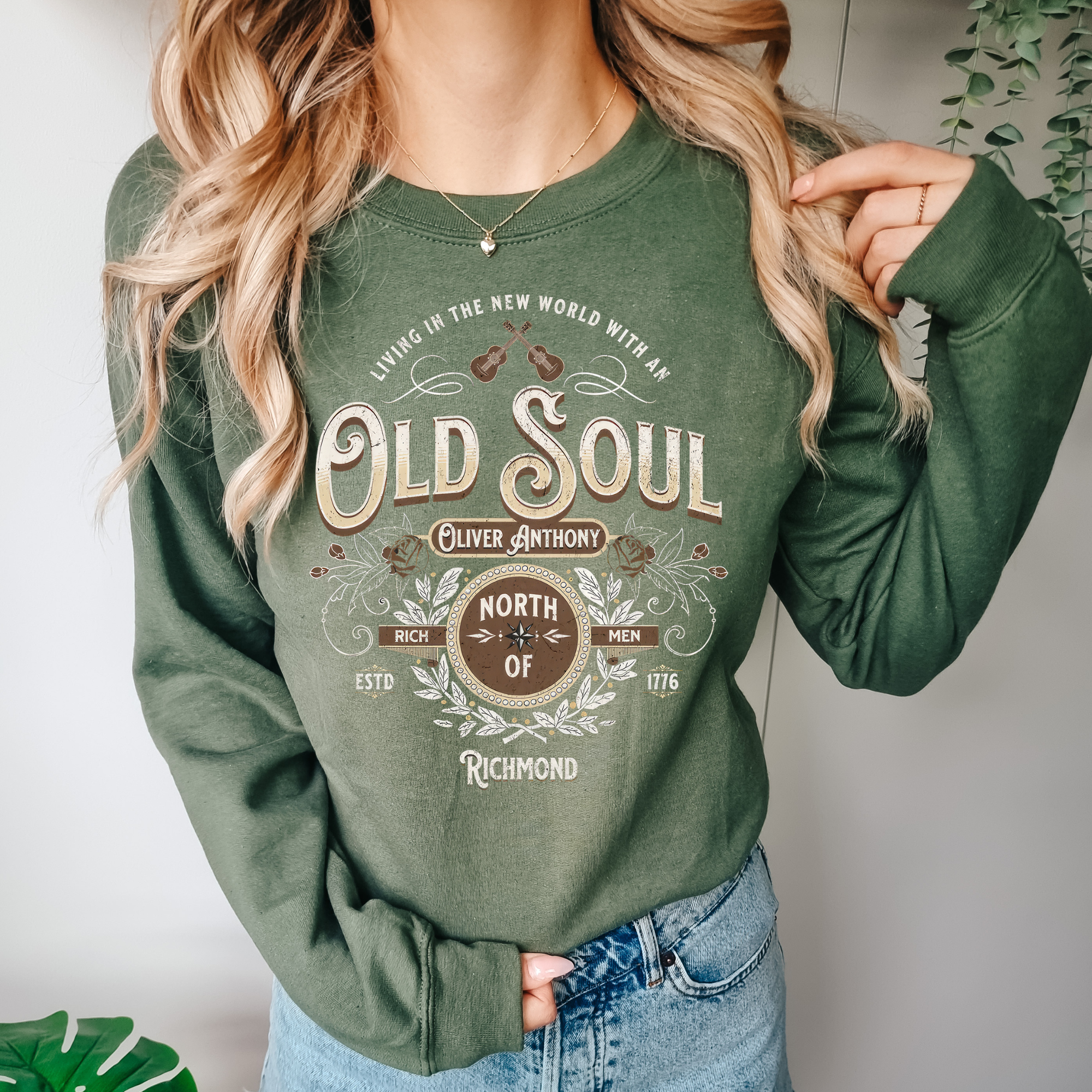 ZZ Threadz - Wholesale Graphic Sweatshirt - Women's - Living in the New World, With an Old Soul Sweatshirt0
