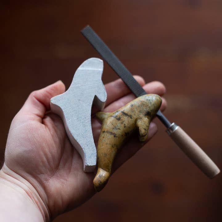 Studiostone Creative - Wholesale DIY Craft Kit - Kids - Orca Soapstone Carving and Whittling—DIY Arts and Craft Kit. All Kid-Safe Tools and Materials Included. For kids and adults 8 to 99+ Years.