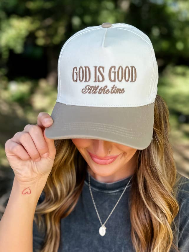 Dieu est bon - Chapeau beige pour la vente par Worthy Wear