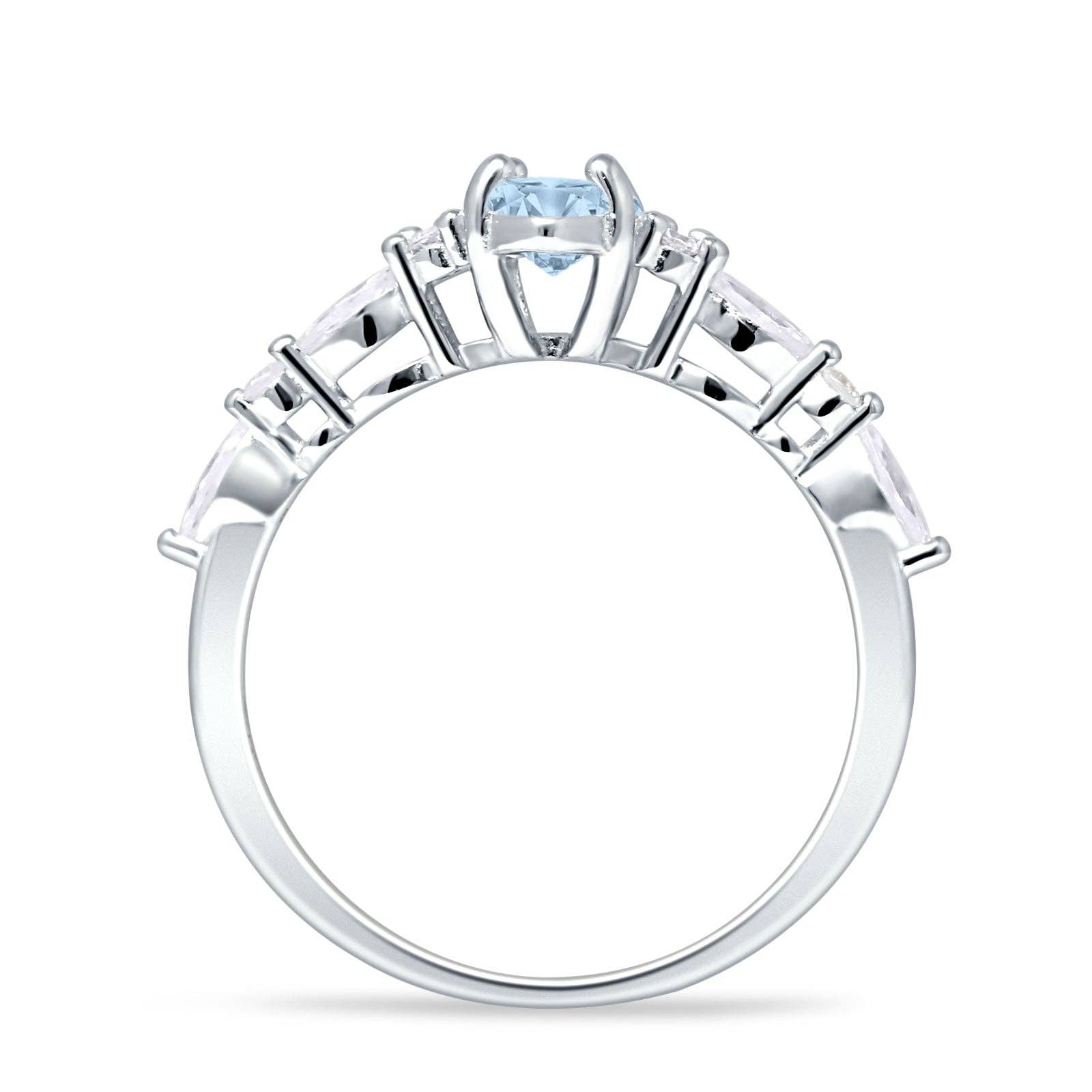 Art Deco Marquise Vintage Style Aquamarine CZ Ring for wholesale on Faire2
