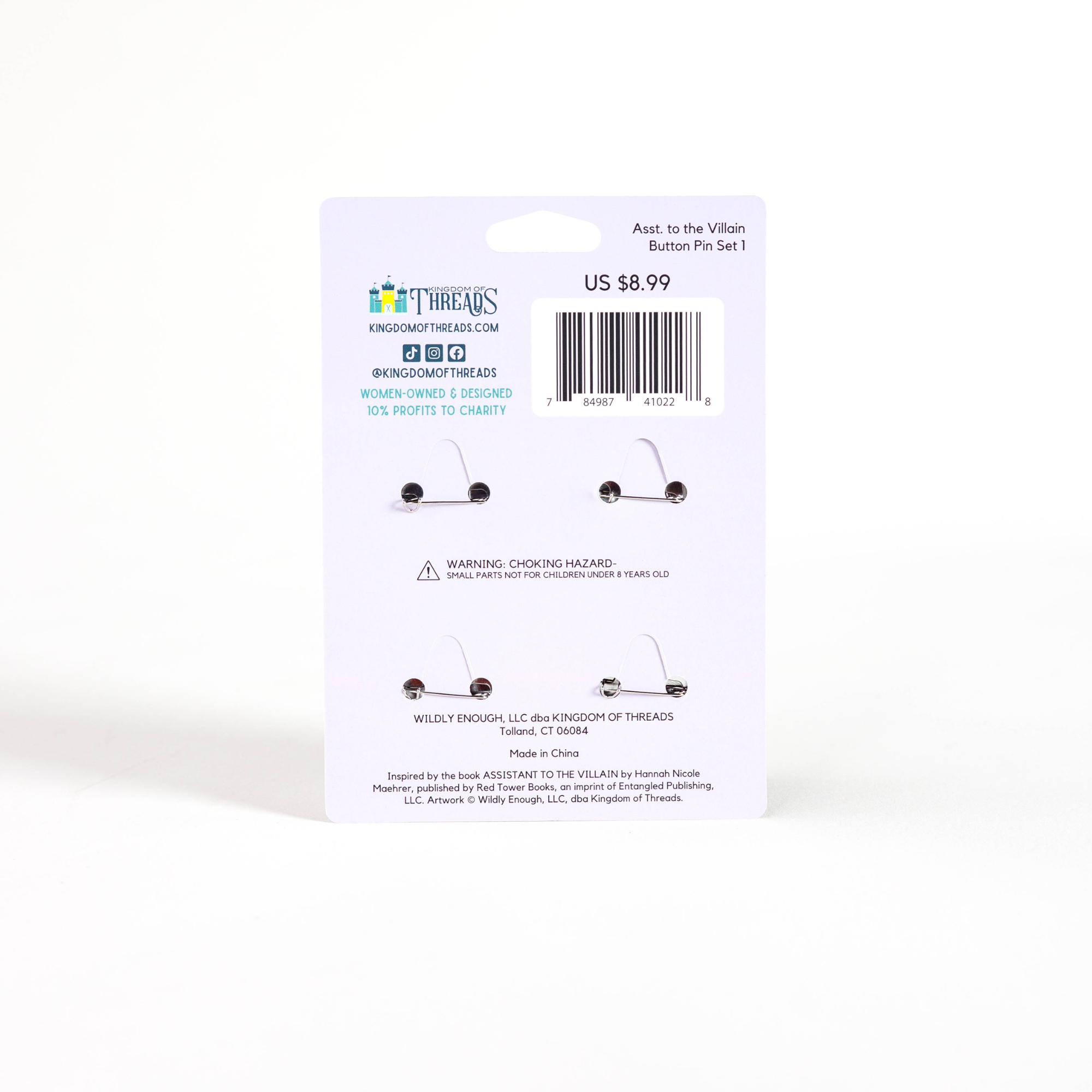 Kingdom of Threads - Wholesale Lapel Pin/Button - Massacre Manor Button Pin Set | Assistant to the Villain2