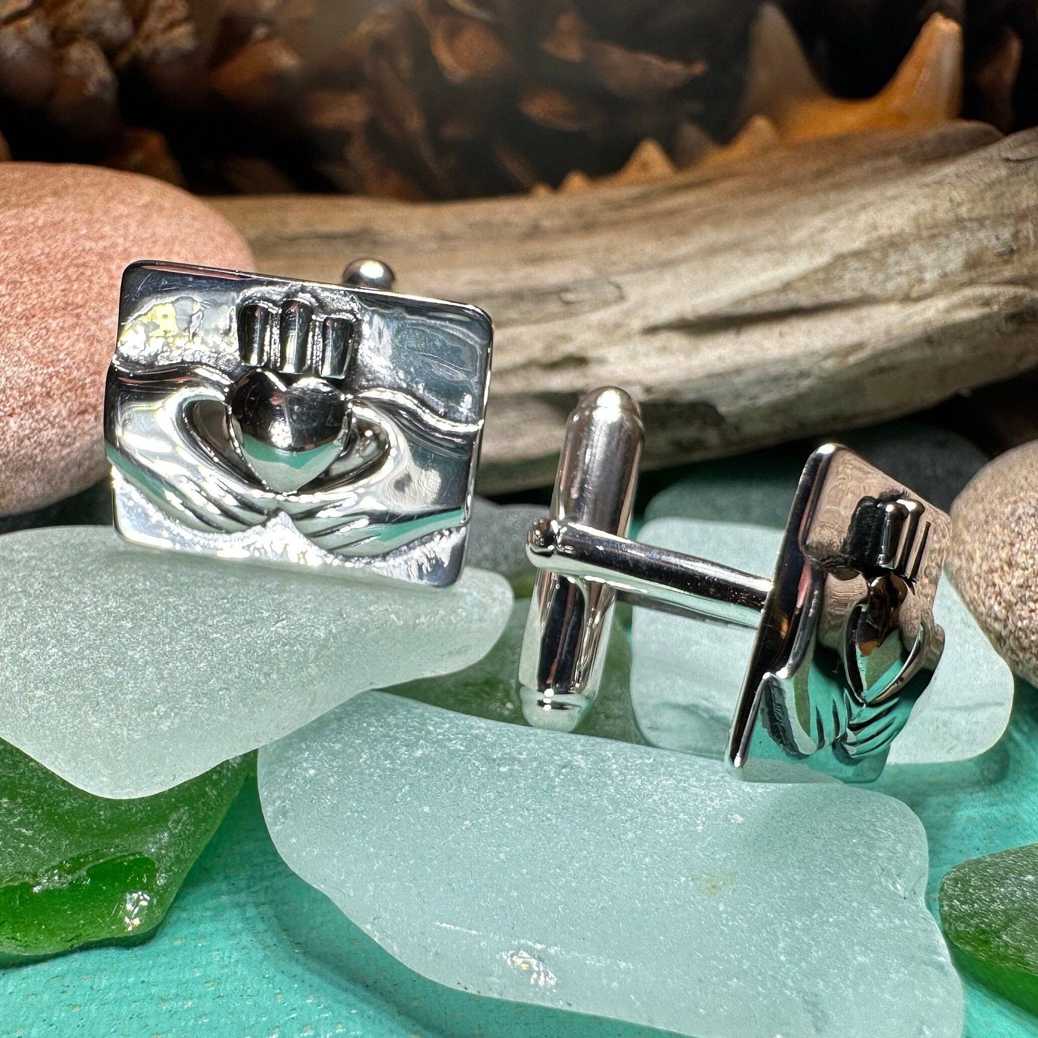 Celtic Crystal Designs Jewelry & Gifts - Wholesale Cufflinks - Traditional Claddagh Cuff Links5