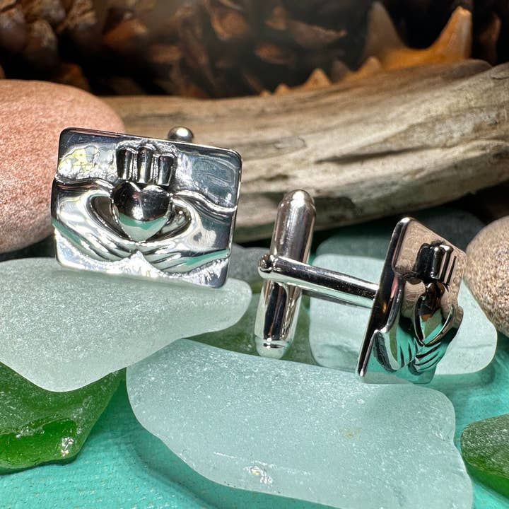 Celtic Crystal Designs Jewelry & Gifts - Wholesale Cufflinks - Traditional Claddagh Cuff Links5