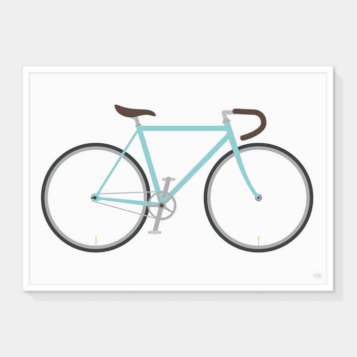 Impresión artística de bicicleta de carretera (azul) para venta al por mayor de Showler and Showler