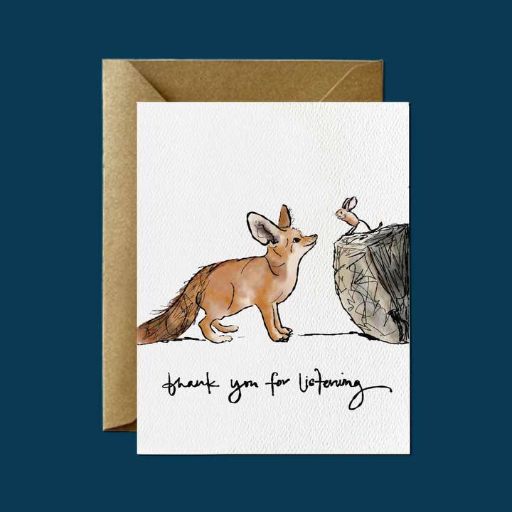 Thanks for Listening, Fox + Jerboa — Friendship and Support for wholesale by Mitzi Bitsy Spider