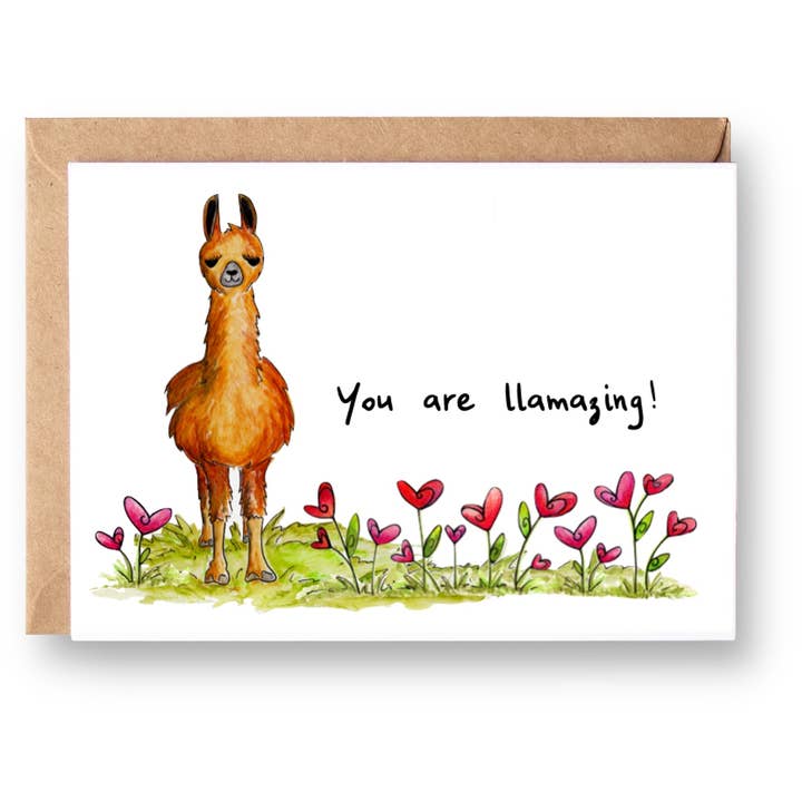 Llama Card, You Are Llamazing for wholesale by Whimsicals Paperie
