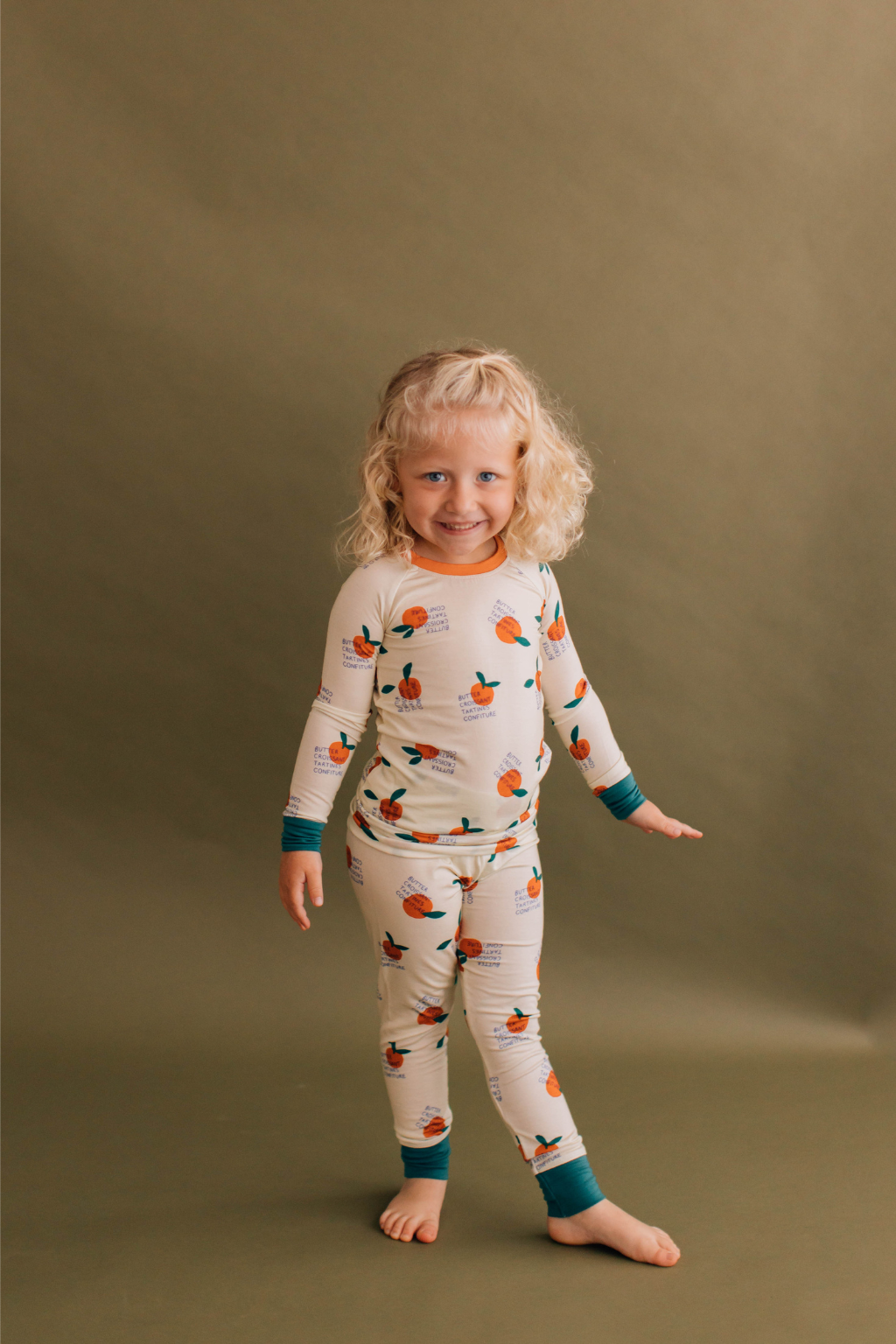 Tangerine Rêve – Conjunto de pijama - Crianças por atacado – Pijama de Aveia Tangerina4