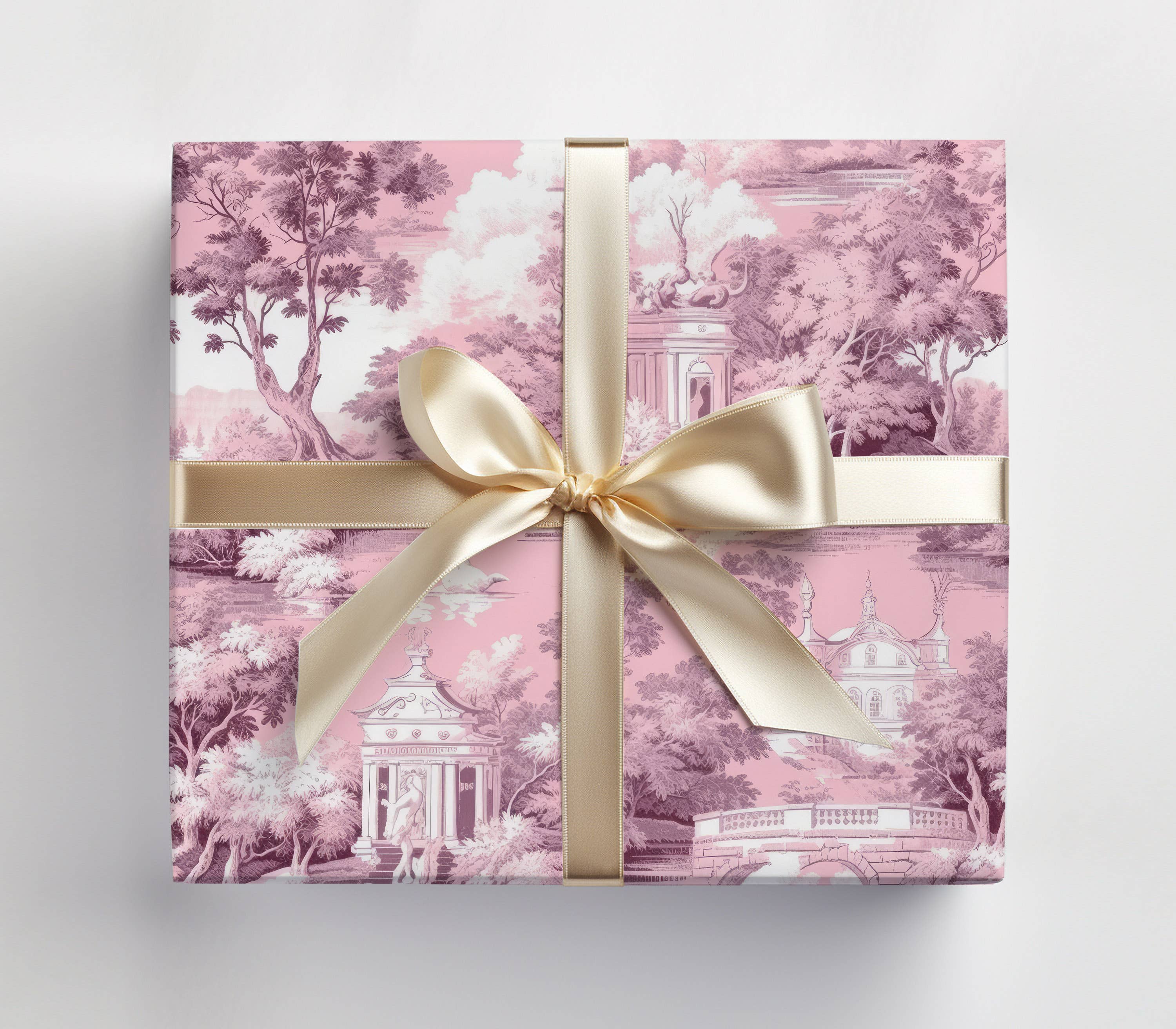 JOSIL Paperie & Gift - Wholesale Wrapping Paper Roll - Pink Toile Gift Wrap