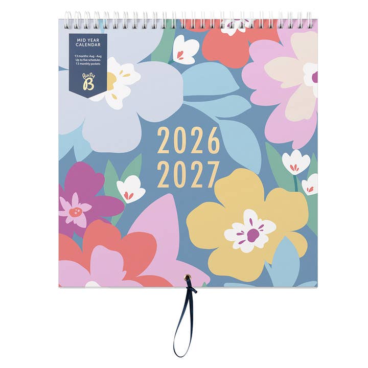 Calendrier de mi-année 2026/27 - Art floral - 5 plannings pour la vente par Busy B